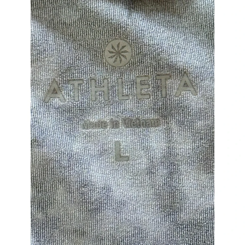 Athleta Womens Large‎ Gray Black Camo Long Sleeve Athletic Running Workout Top